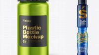 1427+ Plastic Bottle In Glossy Shrink Sleeve PSD Mockup Versatile PSD Mockup File