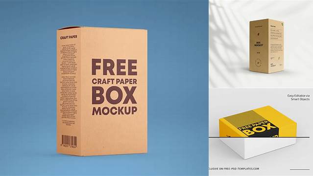 1427+ Stand-Up Paper Box PSD Mockup Half Side View Free Creative Design