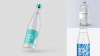 1428+ 300ml Clear Glass Water Bottle PSD Mockup Modern and Unique Freebie PSD