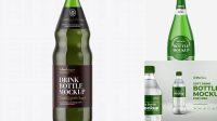 1429+ Green Glass Bottle with Dark Drink PSD Mockup Modern PSD Templates