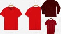 1431+ Mockup Baju Merah Free PSD