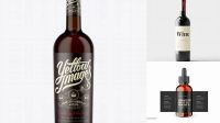 1433+ Dark Amber Glass Bordeaux Bottle PSD Mockup Customizable Photoshop Template