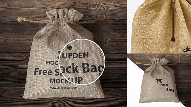 1433+ Leather Sack PSD Mockup Half Side View High-Angle Shot Stylish PSD for Free