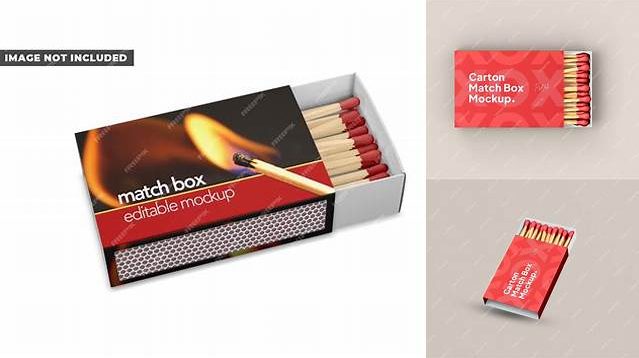 1434+ Wide Open Carton Match Box PSD Mockup Top View Advanced Photoshop Template