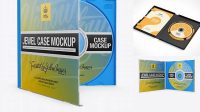 1442+ Open Jewel Case PSD Mockup Front View Smart Object PSD Free Resource