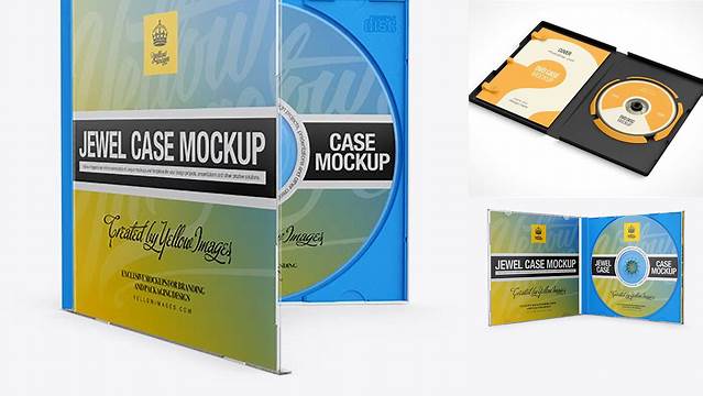 1442+ Open Jewel Case PSD Mockup Front View Smart Object PSD Free Resource