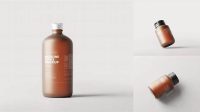 1443+ Frosted Amber Glass Bottle PSD Mockup Editable Mockup PSD