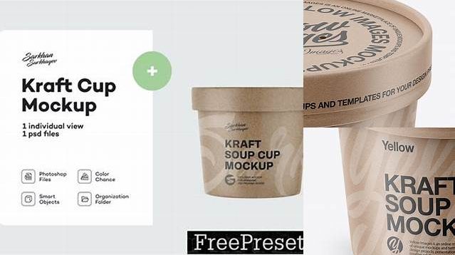 1444+ Kraft Paper Soup Cup PSD Mockup Free Premium Photoshop Template Download