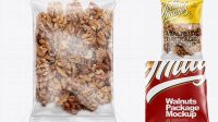 1446+ Clear Plastic Pack with Walnuts PSD Mockup Advanced Editable PSD