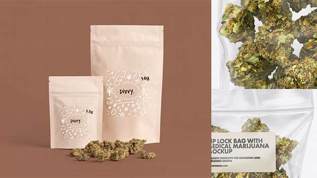 1447+ Weed Bag Mockup For Free Download