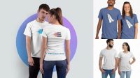 1448+ Couple T-shirt Mockup Free Download PSD Free Download