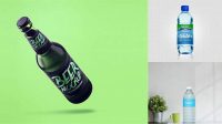 1450+ 6 Bottles Pack PSD Mockup Front View Free Mockup PSD Template