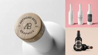 1450+ Ceramic Bottle with Wooden Cap PSD Mockup Download Now High-Quality PSD Template