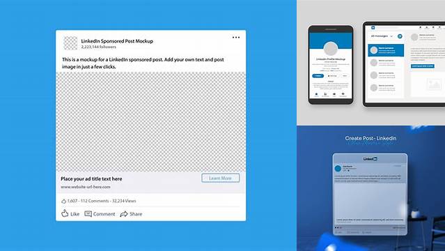 1451+ Linkedin Post Mockup Free PSD for Free