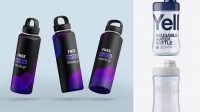 1452+ Transparent Reusable Water Bottle with Matte Cap PSD Mockup Unique High-Resolution Design Freebie