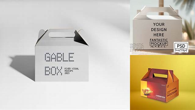 1458+ Gable Box Mockup Easy Editable