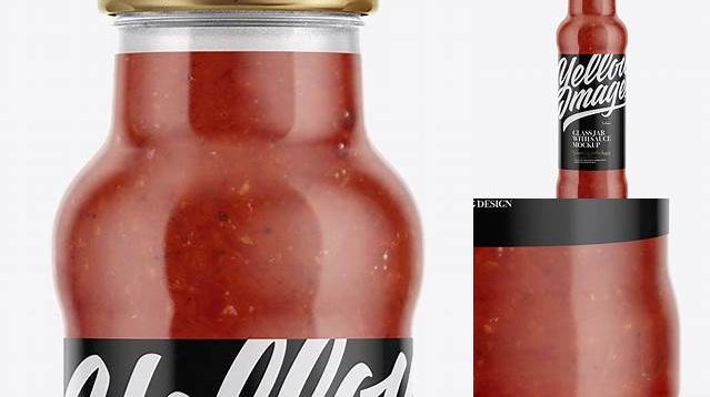 1459+ 700g Glass Jar with Red Sauce PSD Mockup Premium Mockup Freebie