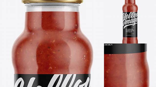 1459+ 700g Glass Jar with Red Sauce PSD Mockup Premium Mockup Freebie