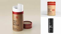 1460+ Matte Paper Tube PSD Mockup Front View Modern PSD Templates