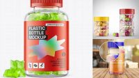 1461+ Plastic Bottle with Gummies PSD Mockup Professional Design PSD