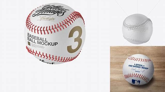 1462+ Baseball Ball PSD Mockup Halfside View Smart Layer PSD