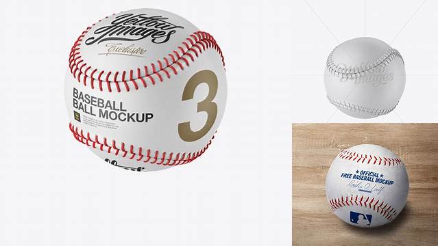 1462+ Baseball Ball PSD Mockup Halfside View Smart Layer PSD