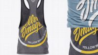 1463+ Men's Heather Racer-Back Tank Top PSD Mockup Back View Custom Mockup PSD for Free