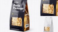 1464+ Paper Bag with Fiocchi Rigati Pasta PSD Mockup Half Side View Unique High-Resolution PSD