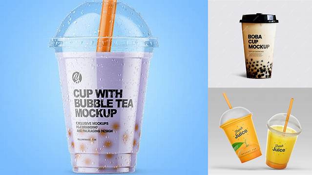 1465+ Boba Cup Mockup Free Free PSD