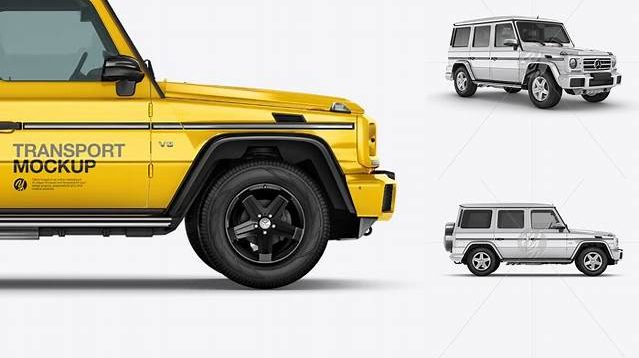 1466+ Mercedes Benz G class PSD Mockup Side View Mockup PSD Free Download