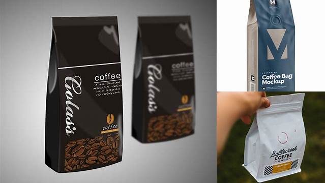 1469+ Coffee Bag With Valve Black PSD Free Download