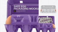 1470+ Open Glossy Egg Container Front View Professional PSD Mockup