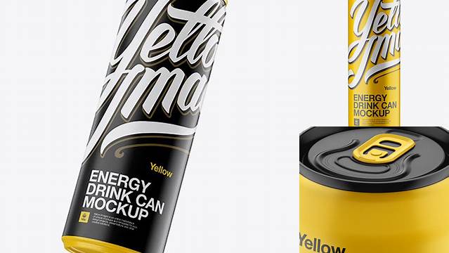 1478+ 250ml Aluminium Can With Matte Finish PSD Mockup Stylish Free PSD