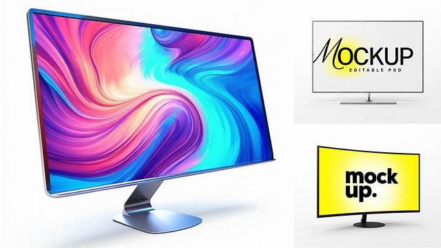 1481+ Glossy Monitor PSD Mockup Editable Mockup PSD