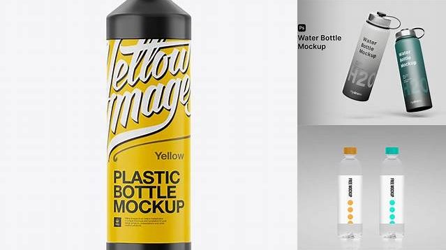 1483+ Round Plastic Bottle PSD Mockup Eye-Level Shot Editable Graphic Free PSD