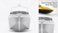 1486+ Sea chaser Sport Boat PSD Mockup Front View Free Digital Resource for Designers