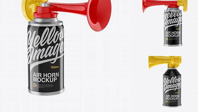 1488+ Portable Air Horn Glossy Can PSD Mockup Professional Design PSD