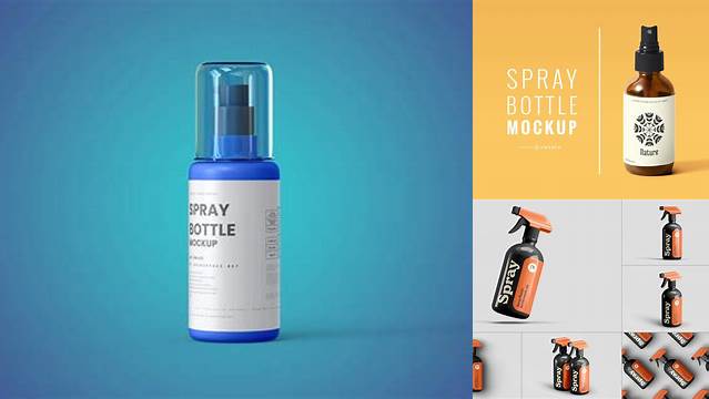 1488+ Slim Spray Bottle Mock-up Advanced and Editable PSD Template Free