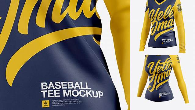 1491+ Women’s Baseball T-shirt with Long Sleeves PSD Mockup Half Side View Download Free Editable PSD Template