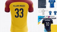 1493+ Men’s Soccer Team Jersey PSD Mockup Back View Advanced Editable Template Free