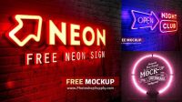 1493+ Neon Sign Mockup Download Professional PSD