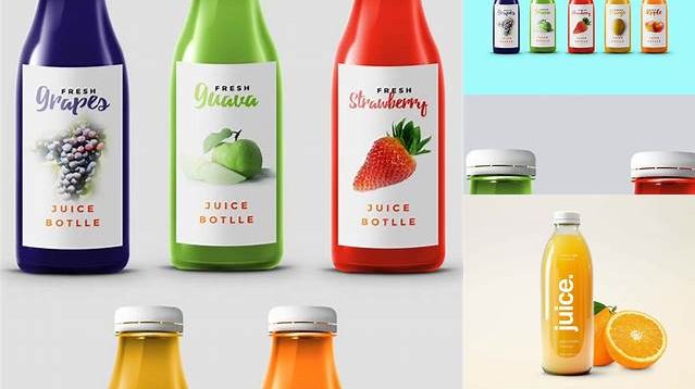 1496+ Matte Juice Bottle PSD Mockup High-End Creative PSD Template