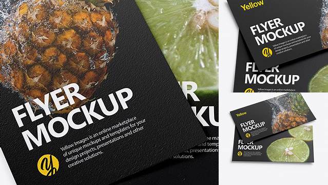 1496+ Two Textured Flyers PSD Mockup Free Downloadable Graphic Resource