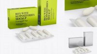 1501+ Two Metallic Boxes With Suppositories PSD Mockup Half Side view Premium Free Mockup PSD