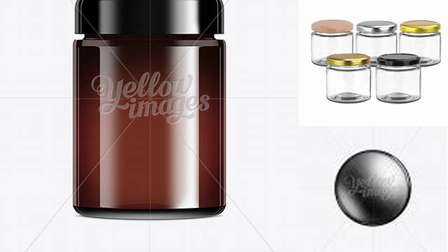 1502+ Dark Brown Glass Jar with Dome Lid 150ml Photoshop Freebie