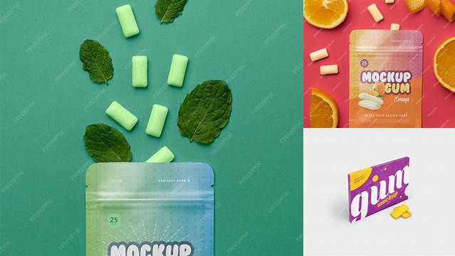 1504+ Plastic Chewing Gum Bag PSD Mockup PSD for Creative Projects