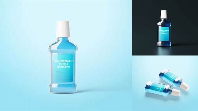 1505+ Mouthwash Bottle Mockup Free Fully Editable PSD Template