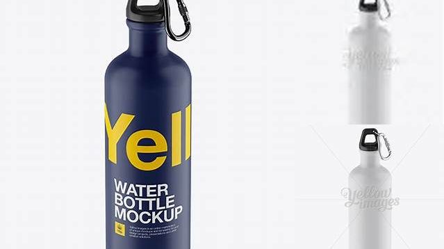 1507+ Matte Water Bottle PSD Mockup Halfside View Unique High-Resolution Photoshop Mockup