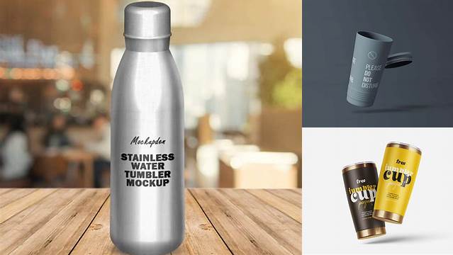 1509+ Tumbler Bottle Mockup PSD Free Download