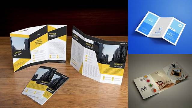 1511+ Brochure PSD Mockup Front View High Angle Shot Premium Design Freebie